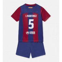 Dres Barcelona Inigo Martinez #5 Domáci pre deti 2023-24 Krátky Rukáv (+ trenírky)